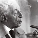 Arthur Rubinstein smoking a cigar